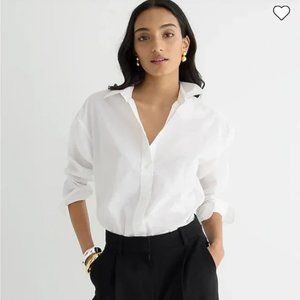 J. Crew Relaxed-Fit Crisp Cotton Poplin Shirt - White - BRAND NEW!